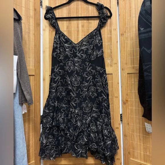 Cinq a Sept Black Ruffled Mini Dress - Picture 2 of 5